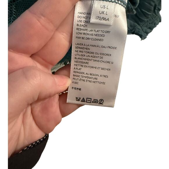 Urban Outfitters Ruffle Sheer Lace Plunge Neck Top - L - Picture 5 of 8